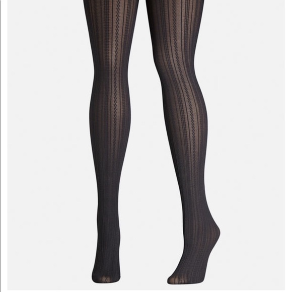 black cable tights